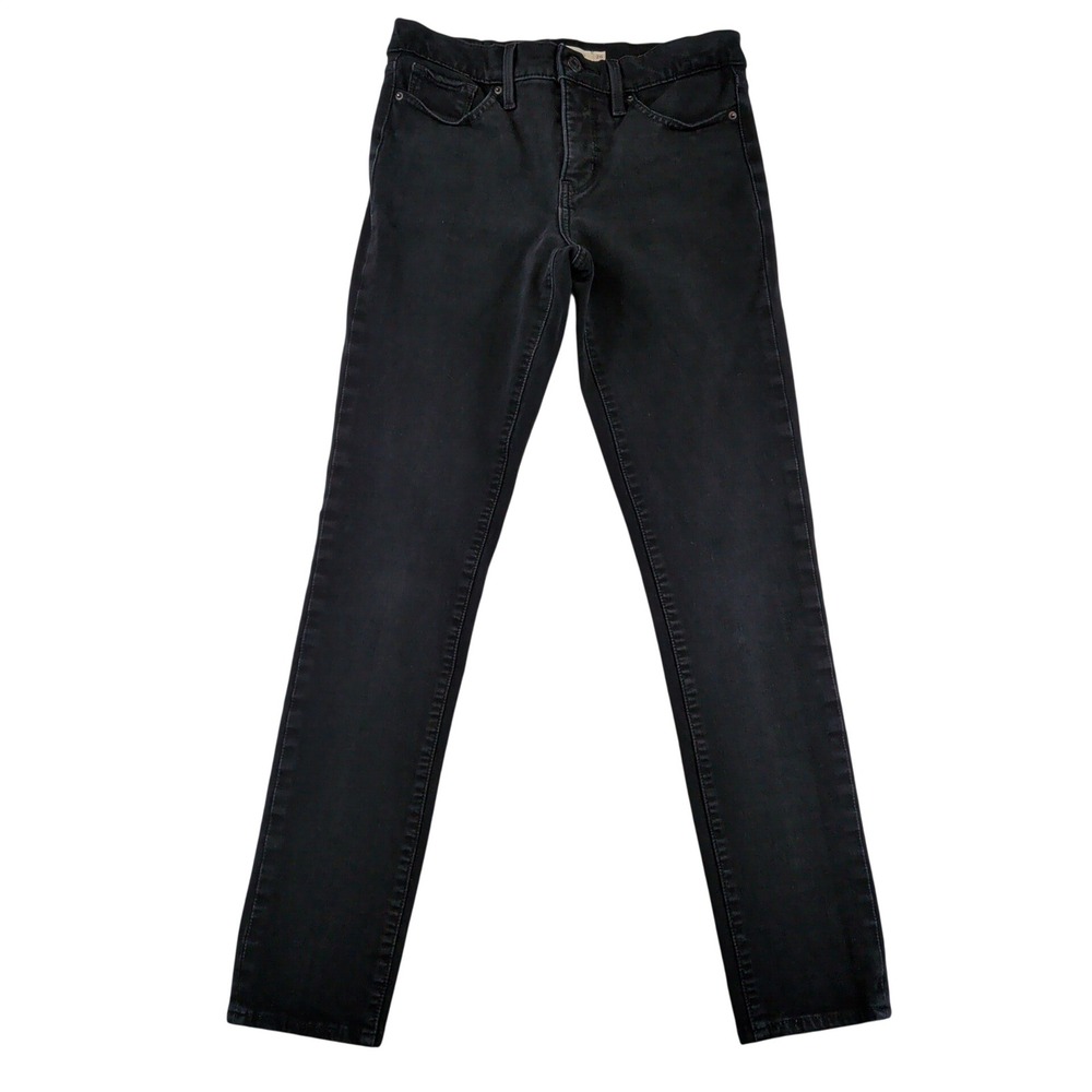 Levis Premium 311 Shaping Skinny Jeans Womens 26 Black Mid Rise Denim 19626-0098